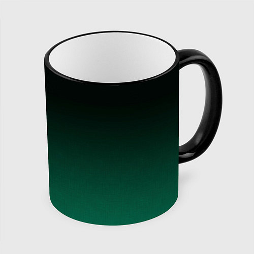 Кружка цветная Черный и бирюзово - зеленый, текстурированный под / 3D-Черный кант – фото 1