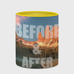 Кружка 3D BEFORE&AFTER, цвет: 3D-белый + желтый — фото 2