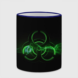 Кружка 3D Радиация - зелёный знак, цвет: 3D-синий кант — фото 2