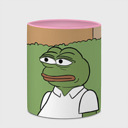 Кружка 3D Pepe Gomer прячется в кусты, цвет: 3D-белый + розовый — фото 2