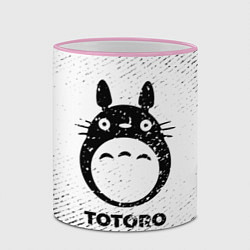 Кружка 3D Totoro с потертостями на светлом фоне, цвет: 3D-розовый кант — фото 2