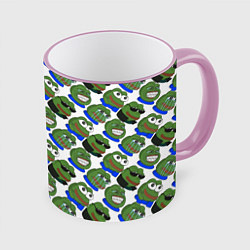 Кружка 3D Эмоции Пепе, цвет: 3D-розовый кант