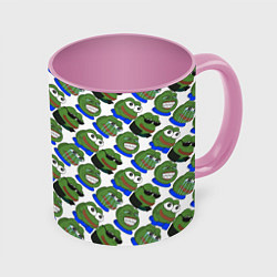 Кружка 3D Эмоции Пепе, цвет: 3D-белый + розовый