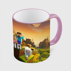 Кружка 3D Алена Minecraft, цвет: 3D-розовый кант