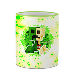 Кружка 3D Minecraft creeper green, цвет: 3D-светло-зеленый кант — фото 2