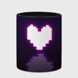 Кружка 3D Undertale heart neon, цвет: 3D-белый + черный — фото 2