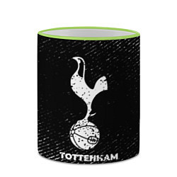 Кружка 3D Tottenham с потертостями на темном фоне, цвет: 3D-светло-зеленый кант — фото 2