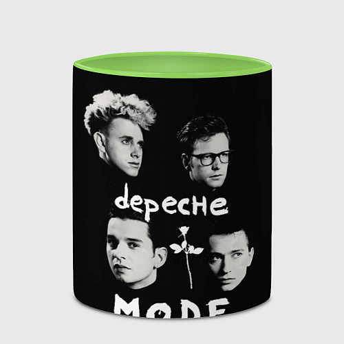 Кружка цветная Depeche Mode portrait / 3D-Белый + светло-зеленый – фото 2
