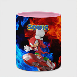 Кружка 3D Knuckles Echidna - Sonic - Video game, цвет: 3D-белый + розовый — фото 2