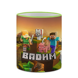 Кружка 3D Вадим Minecraft, цвет: 3D-светло-зеленый кант — фото 2