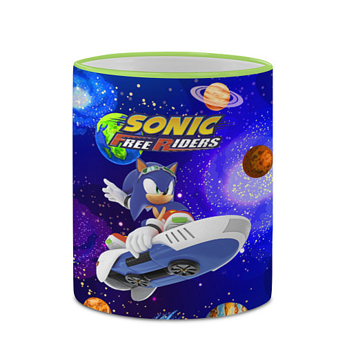 Кружка цветная Sonic Free Riders - Hedgehog - Racer / 3D-Светло-зеленый кант – фото 2