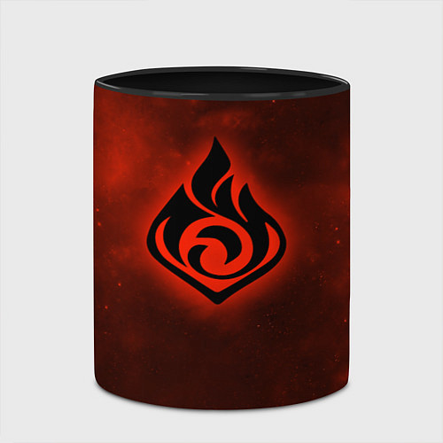 Кружка цветная ПИРО элемент Genshin Impact / 3D-Белый + черный – фото 2