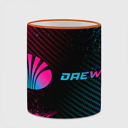 Кружка 3D Daewoo - neon gradient: надпись и символ, цвет: 3D-оранжевый кант — фото 2