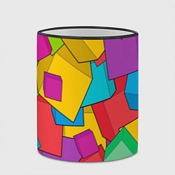 Кружка 3D Фон из разноцветных кубиков, цвет: 3D-черный кант — фото 2