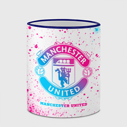 Кружка 3D Manchester United neon gradient style, цвет: 3D-синий кант — фото 2