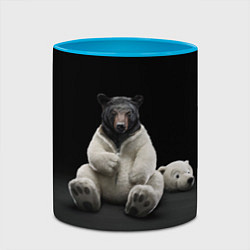 Кружка 3D Медведь в костюме ростовой куклы, цвет: 3D-белый + небесно-голубой — фото 2