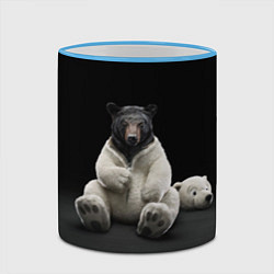 Кружка 3D Медведь в костюме ростовой куклы, цвет: 3D-небесно-голубой кант — фото 2