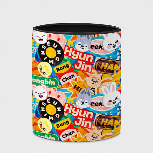 Кружка цветная Skzoo stickers characters / 3D-Белый + черный – фото 2