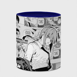 Кружка 3D Страницы манги - Макима - Человек бензопила, цвет: 3D-белый + синий — фото 2