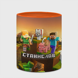 Кружка 3D Станислав Minecraft, цвет: 3D-белый + оранжевый — фото 2