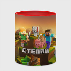 Кружка 3D Степан Minecraft, цвет: 3D-белый + красный — фото 2