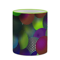 Кружка 3D Трехмерные разноцветные шары, цвет: 3D-светло-зеленый кант — фото 2