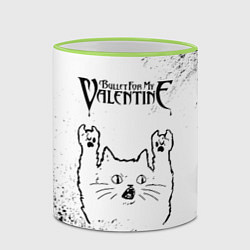Кружка 3D Bullet For My Valentine рок кот на светлом фоне, цвет: 3D-светло-зеленый кант — фото 2