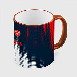 Кружка 3D Arsenal logo абстракция, цвет: 3D-оранжевый кант