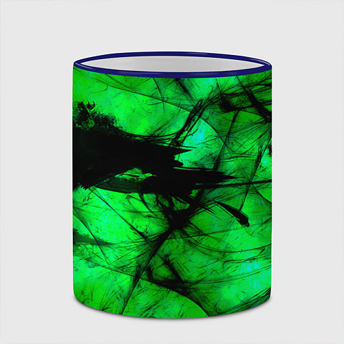 Кружка цветная Зеленый фантом / 3D-Синий кант – фото 2