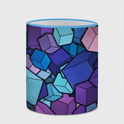 Кружка 3D Цветные кубы, цвет: 3D-небесно-голубой кант — фото 2