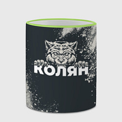 Кружка 3D Колян зубастый волк, цвет: 3D-светло-зеленый кант — фото 2