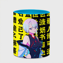 Кружка 3D Киберпанк: бегущий по краю, цвет: 3D-белый + небесно-голубой — фото 2