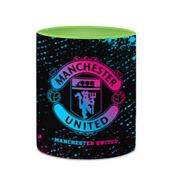 Кружка 3D Manchester United - neon gradient, цвет: 3D-белый + светло-зеленый — фото 2