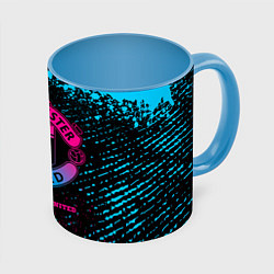 Кружка 3D Manchester United - neon gradient, цвет: 3D-белый + небесно-голубой