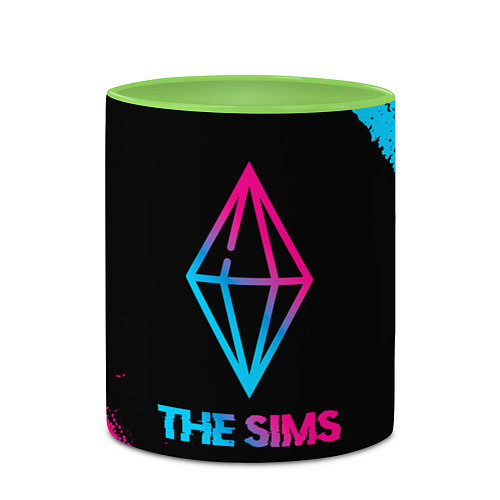 Кружка цветная The Sims - neon gradient / 3D-Белый + светло-зеленый – фото 2