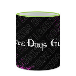 Кружка 3D Three Days Grace rock legends: надпись и символ, цвет: 3D-светло-зеленый кант — фото 2
