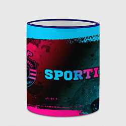 Кружка 3D Sporting - neon gradient: надпись и символ, цвет: 3D-синий кант — фото 2