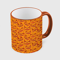 Кружка 3D Halloween Pumpkin Pattern, цвет: 3D-оранжевый кант