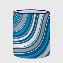 Кружка 3D Волнистые полосы - текстура, цвет: 3D-синий кант — фото 2