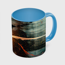 Кружка 3D Светло-синий абстрактный фон и брызки красок, цвет: 3D-белый + небесно-голубой