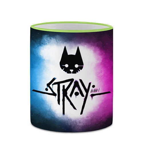 Кружка цветная Stray black / 3D-Светло-зеленый кант – фото 2