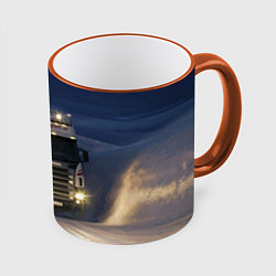 Кружка 3D Для фуры Scania нет преград, цвет: 3D-оранжевый кант