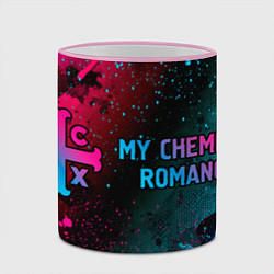 Кружка 3D My Chemical Romance - neon gradient: надпись и сим, цвет: 3D-розовый кант — фото 2