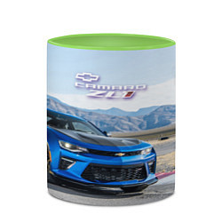 Кружка 3D Chevrolet Camaro ZL 1 - Motorsport, цвет: 3D-белый + светло-зеленый — фото 2
