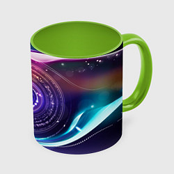 Кружка 3D Глаз Вселенной, цвет: 3D-белый + светло-зеленый
