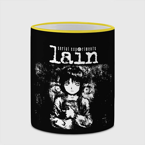 Кружка цветная Serial Experiments Lain / 3D-Желтый кант – фото 2