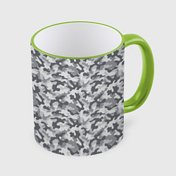 Кружка 3D Камуфляж М-21 серый, цвет: 3D-светло-зеленый кант
