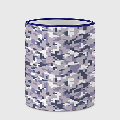 Кружка цветная Камуфляж ACUpat серый пиксель / 3D-Синий кант – фото 2