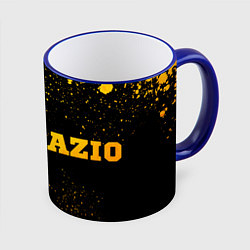 Кружка 3D Lazio - gold gradient: надпись и символ, цвет: 3D-синий кант