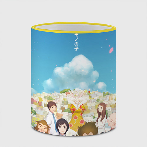 Кружка цветная Ученик чудовища арт / 3D-Желтый кант – фото 2